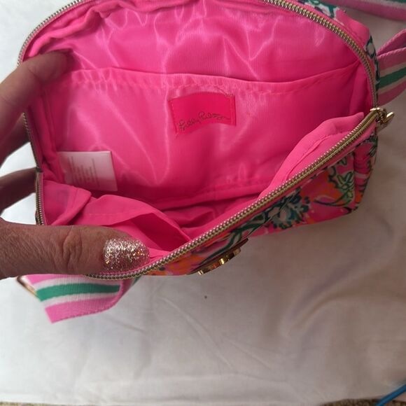 Lilly Pulitzer Jeanie Belt Bag In Soleil Pink Perfect Poppy. New Without Tag. - Picture 6 of 10